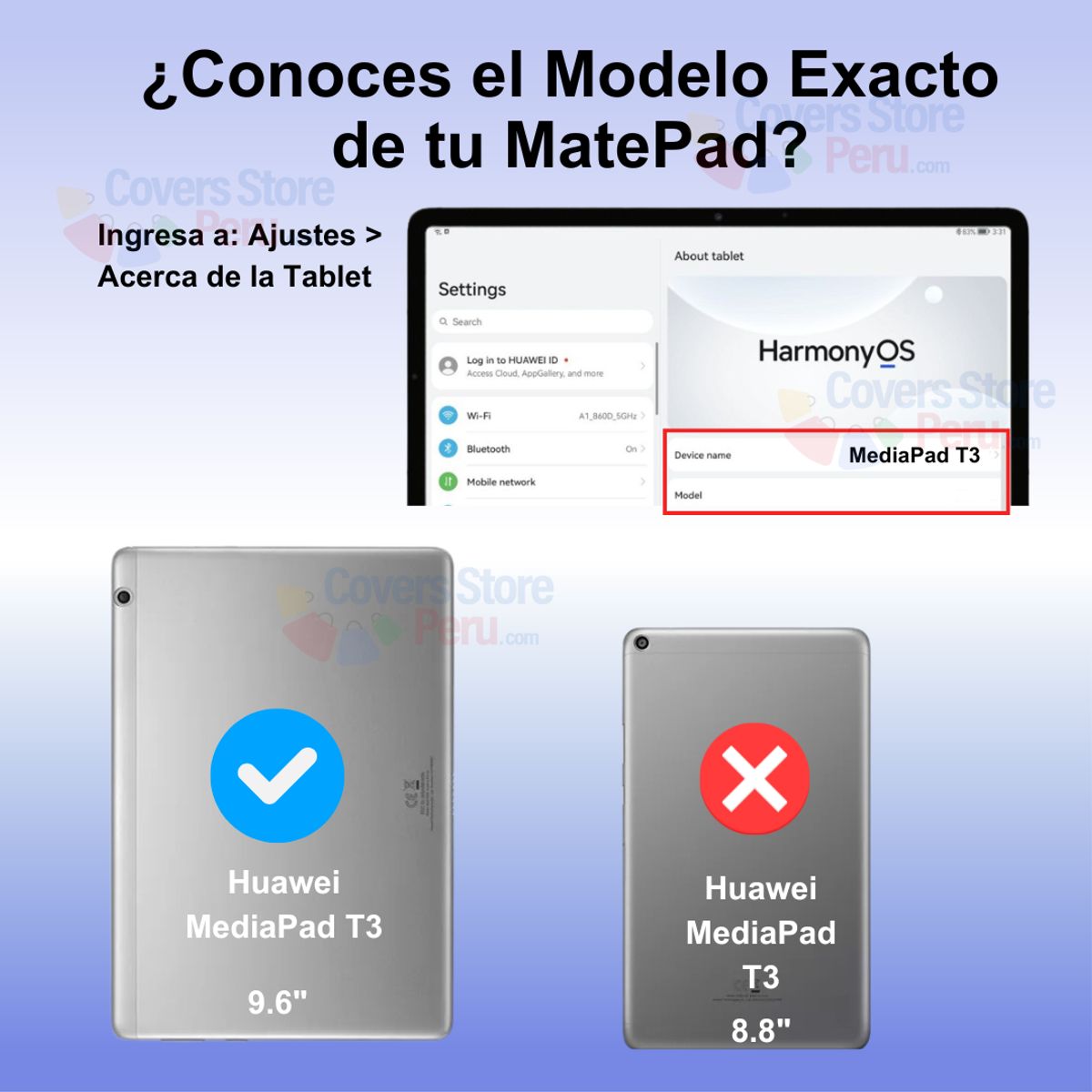 GENERICO - Funda para Huawei MediaPad T3 10 96 Giratoria Azul