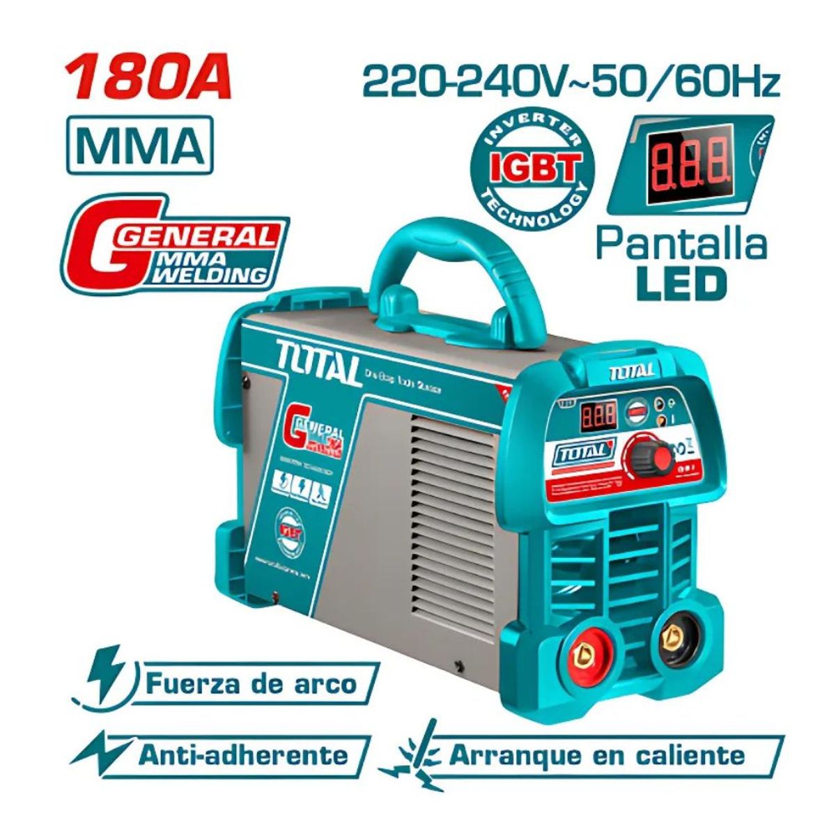 TOTAL TOOLS - Maquina Soldadora Inverter MMA 15 - 180A LCD - TW218059