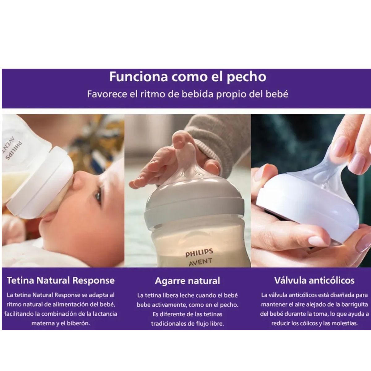 AVENT - Set Recien Nacido 3 Biberones + Chupon + Escobilla Niño