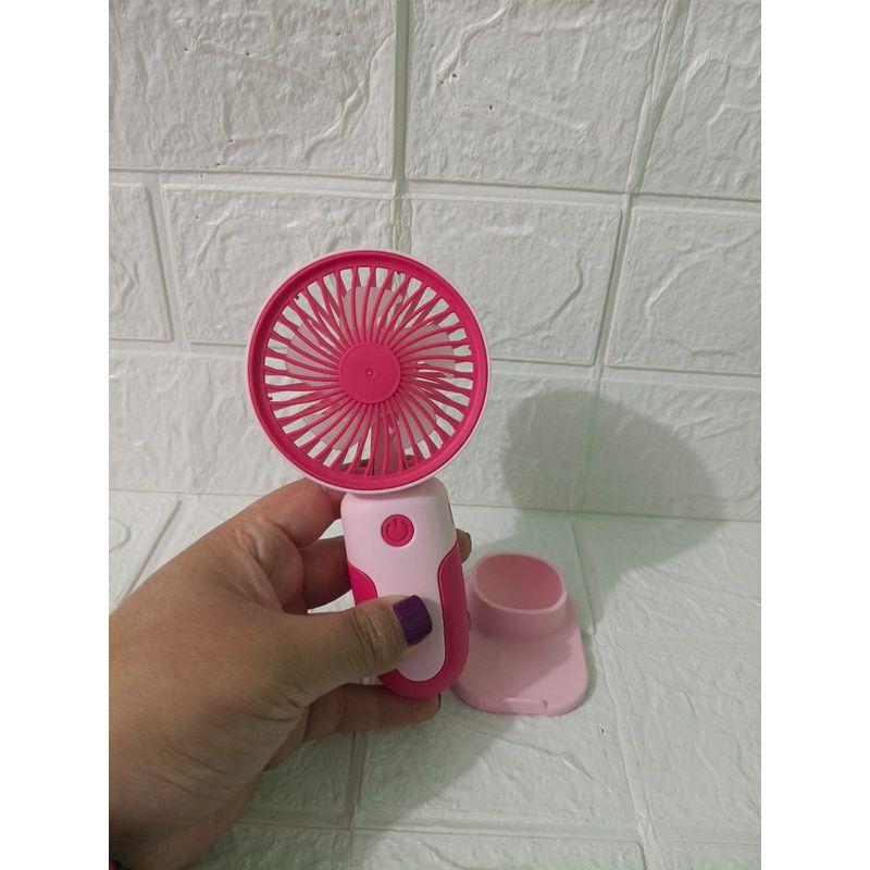 GENERICO - VENTILADOR PORTATIL ROSADO CON BASE