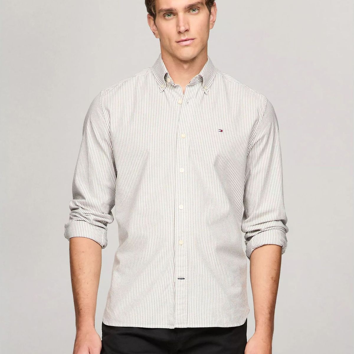 TOMMY HILFIGER - CAMISA M TOMMY STRETCH LS OXFORD STRI TH