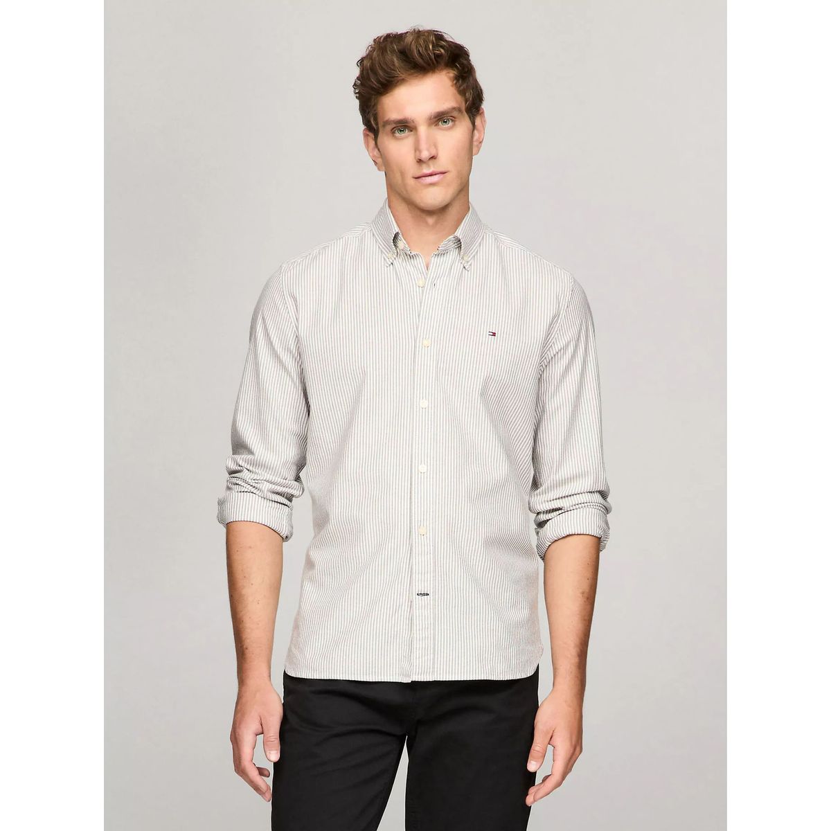 TOMMY HILFIGER - CAMISA M TOMMY STRETCH LS OXFORD STRI TH