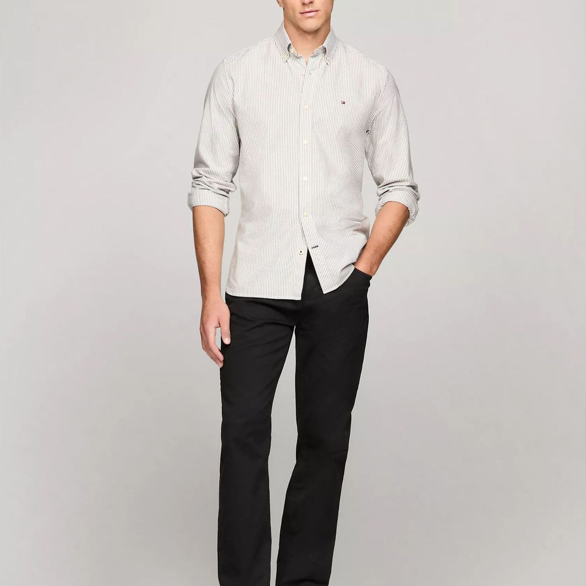 TOMMY HILFIGER - CAMISA M TOMMY STRETCH LS OXFORD STRI TH