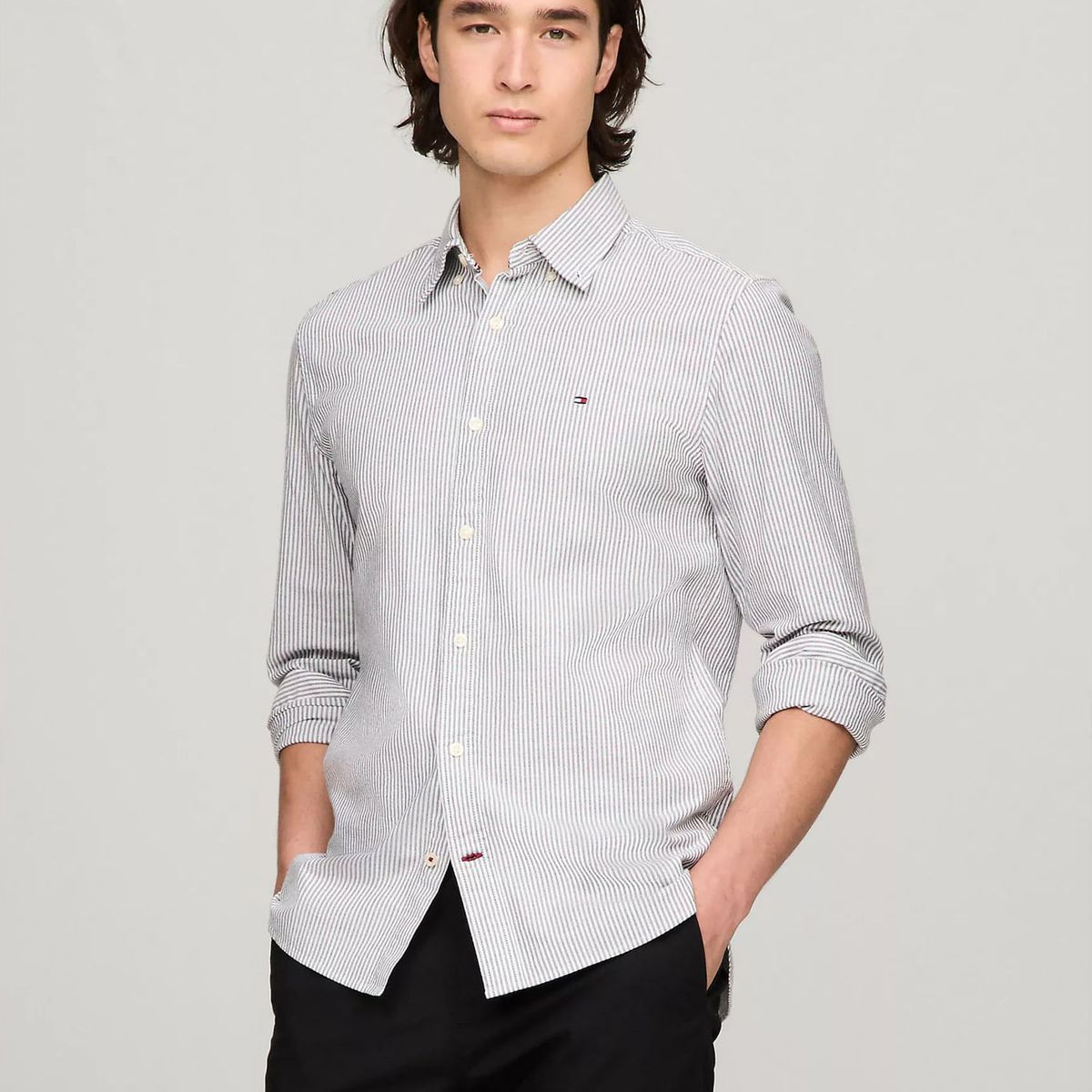 TOMMY HILFIGER - CAMISA M TOMMY STRETCH LS OXFORD STRI TH