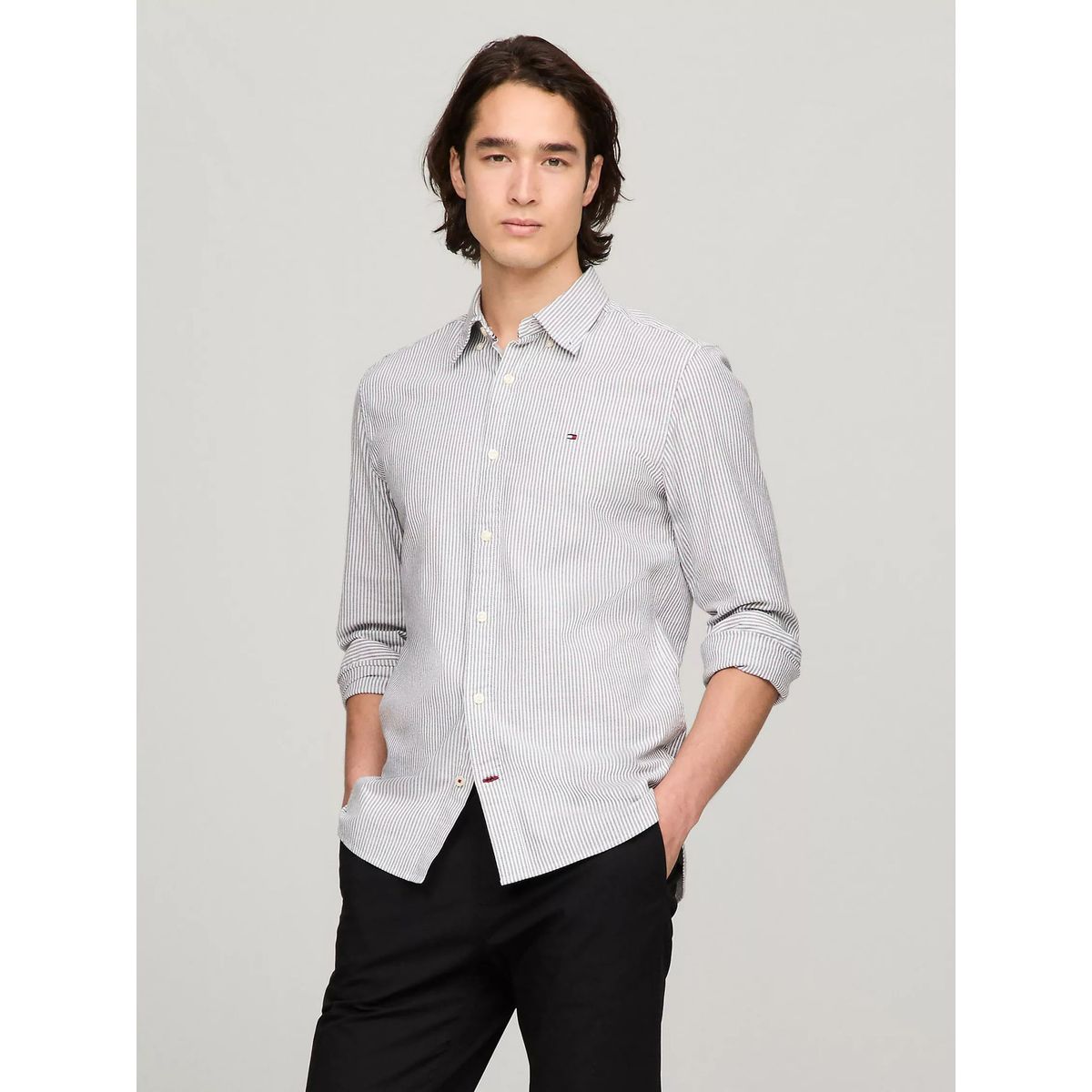 TOMMY HILFIGER - CAMISA M TOMMY STRETCH LS OXFORD STRI TH