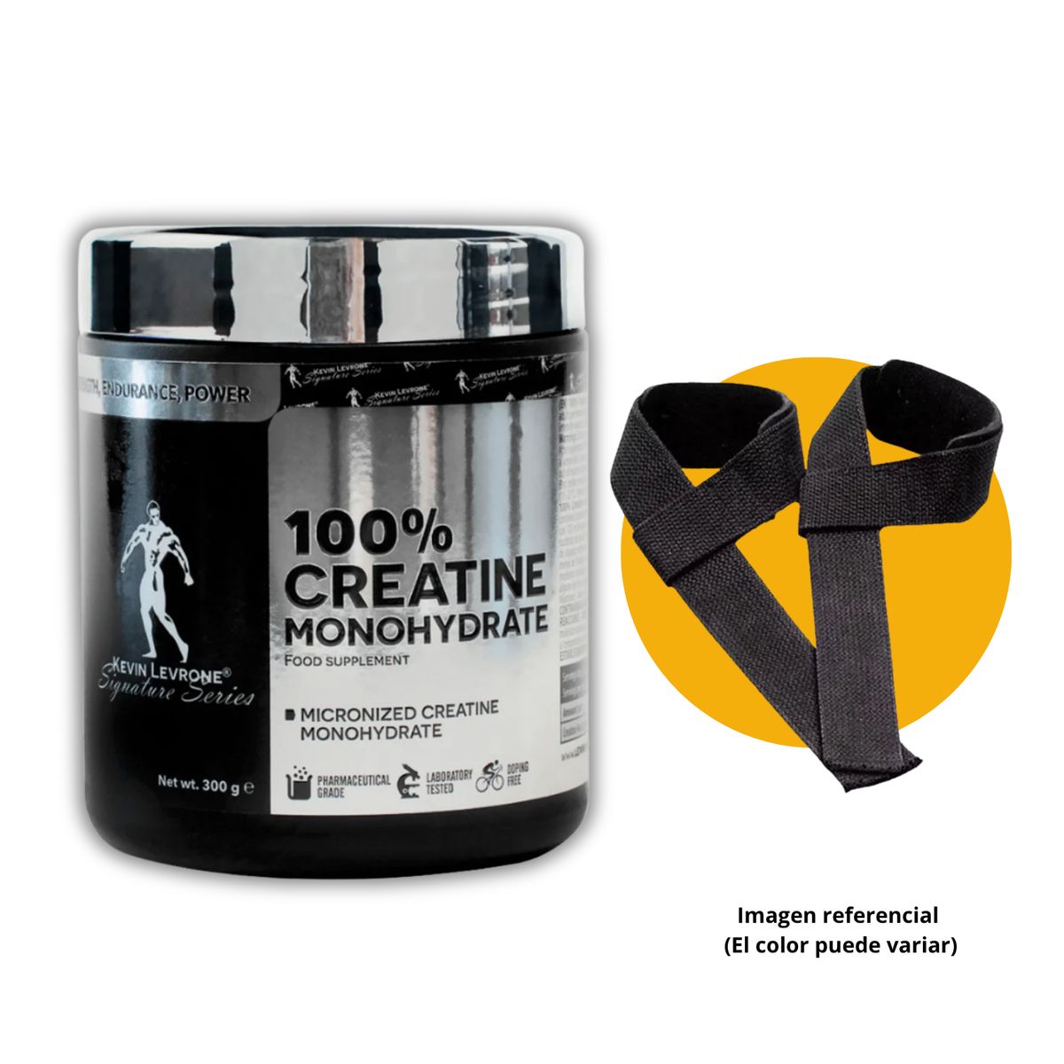KEVIN LEVRONE - CREATINA KEVIN LEVRONE DE 300gr CON STRAPS - CREATINA MONOHIDRATADA