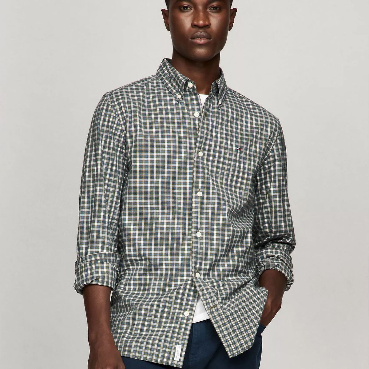 TOMMY HILFIGER - CAMISA M NAT. SOFT STRETCH MINI TARTA TH