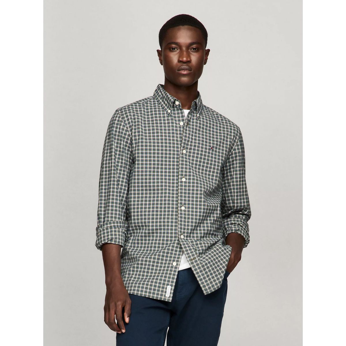 TOMMY HILFIGER - CAMISA M NAT. SOFT STRETCH MINI TARTA TH