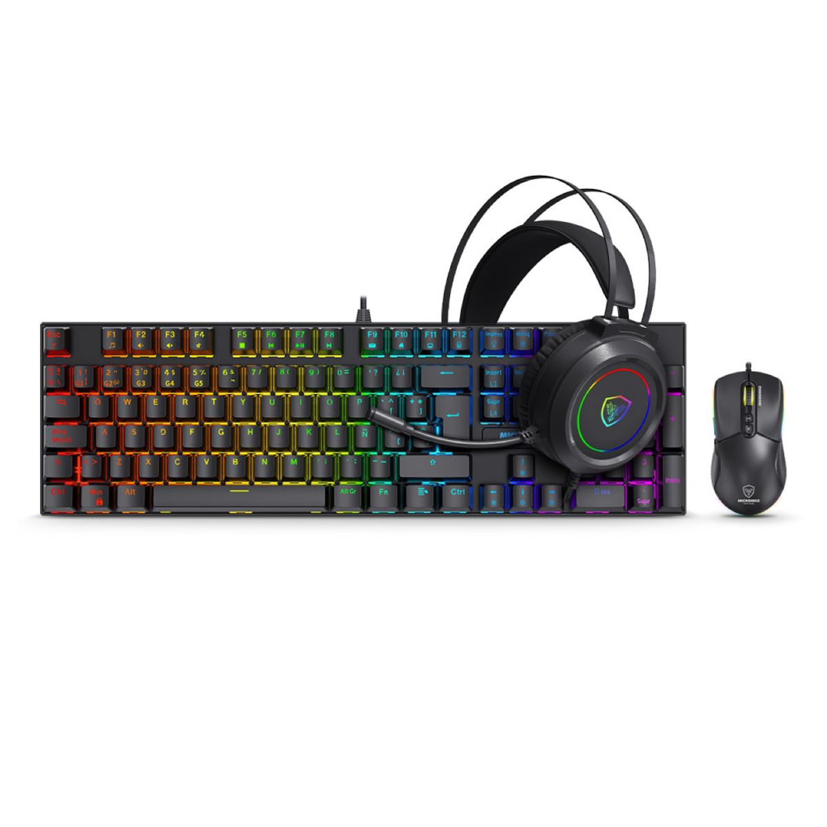 MICRONICS - KIT GAMER BLACK MIC GTX2003-3K TECLADO + MOUSE + AURICULAR