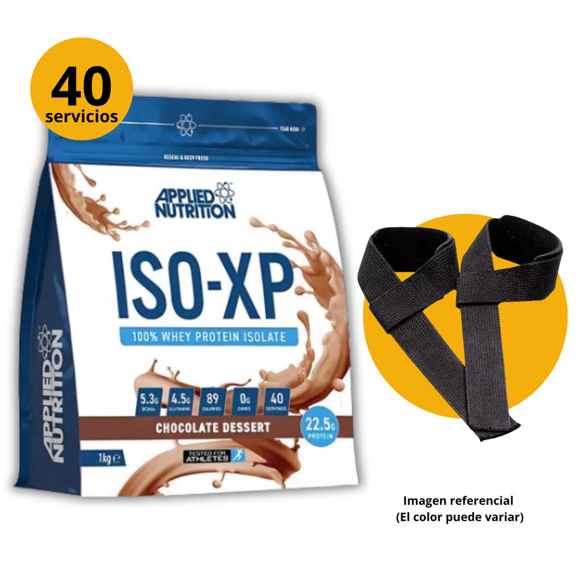 APPLIED NUTRITION - ISO XP 1kg CHOCOLATE DESSERT CON STRAPS - PROTEÍNA ISOLATADA
