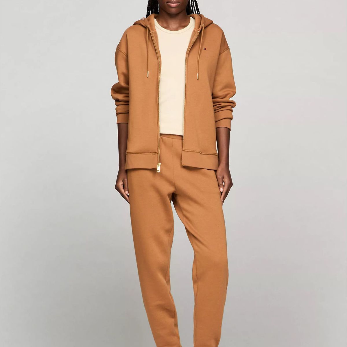 TOMMY HILFIGER - SWEATSHIRT W RELAXED FULL ZIP FLEECE HOOD