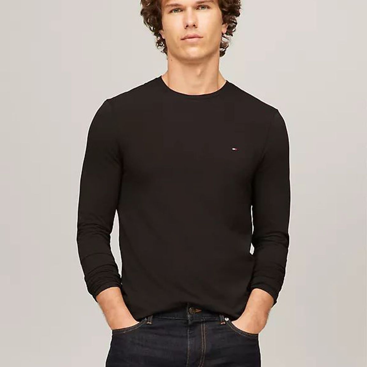 TOMMY HILFIGER - CAMISETA M STRETCH SLIM FIT LONG SLEEVE TH