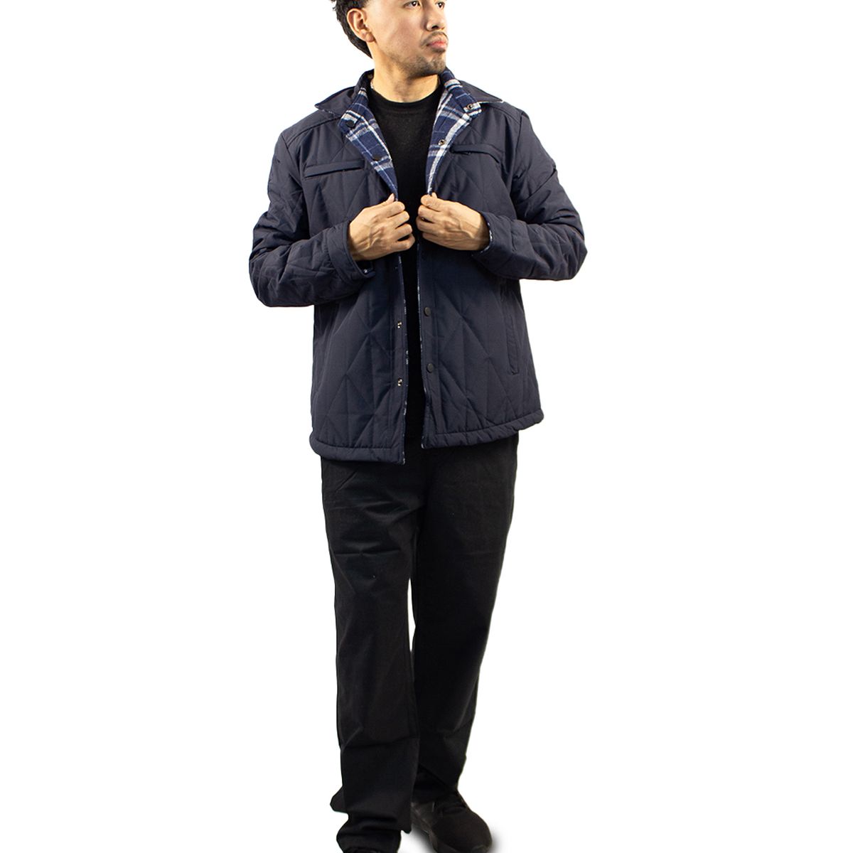 DM DEXMEN - Casaca Dexmen Reversible Cuadros Azul