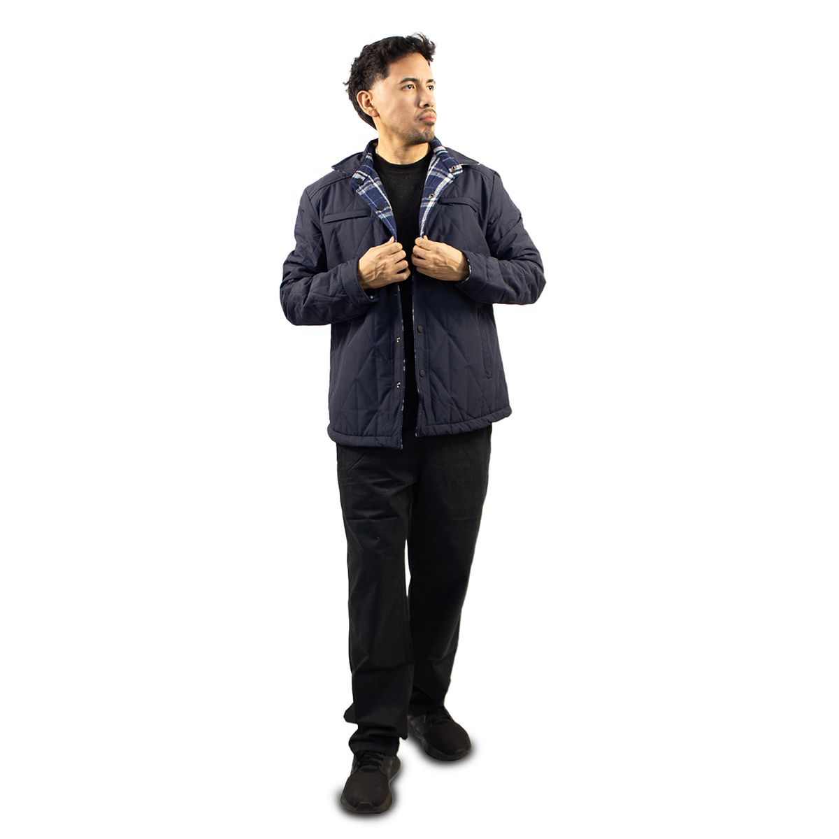 DM DEXMEN - Casaca Dexmen Reversible Cuadros Azul