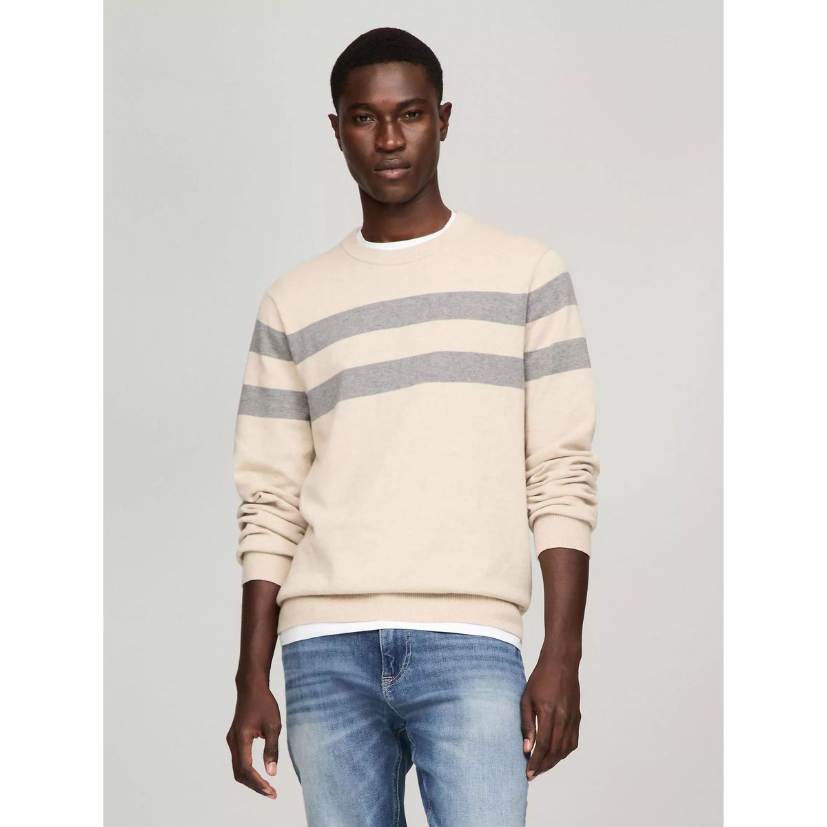TOMMY HILFIGER - M STAMFORD STRIPE CREW NECK TH