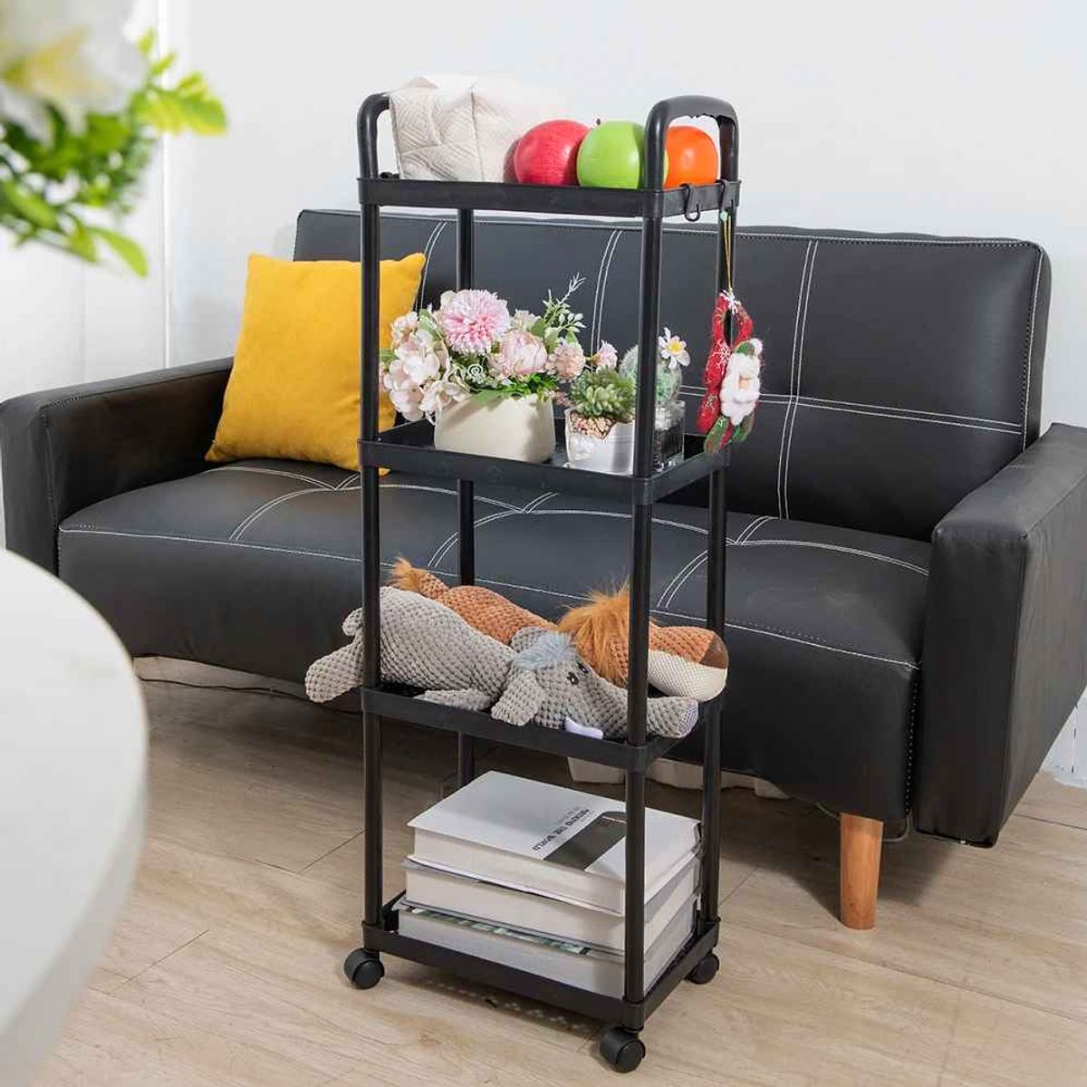 GENERICO - Carrito Organizador Estante Almacenaje 4 Niveles Ruedas