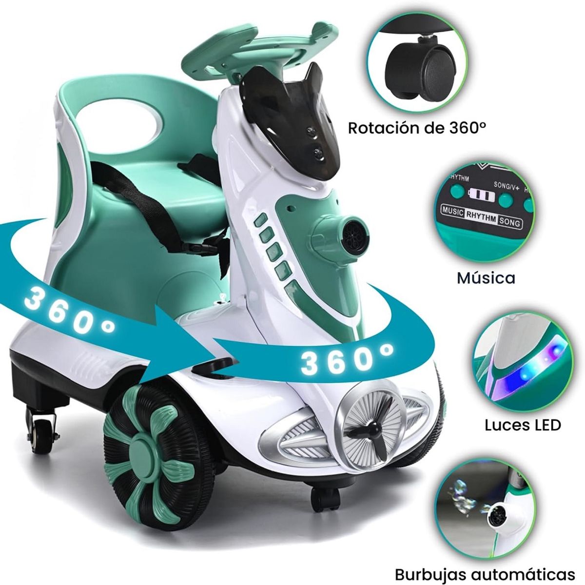 GENERICO - Moto electrica con burbujero Y Rotación 360°