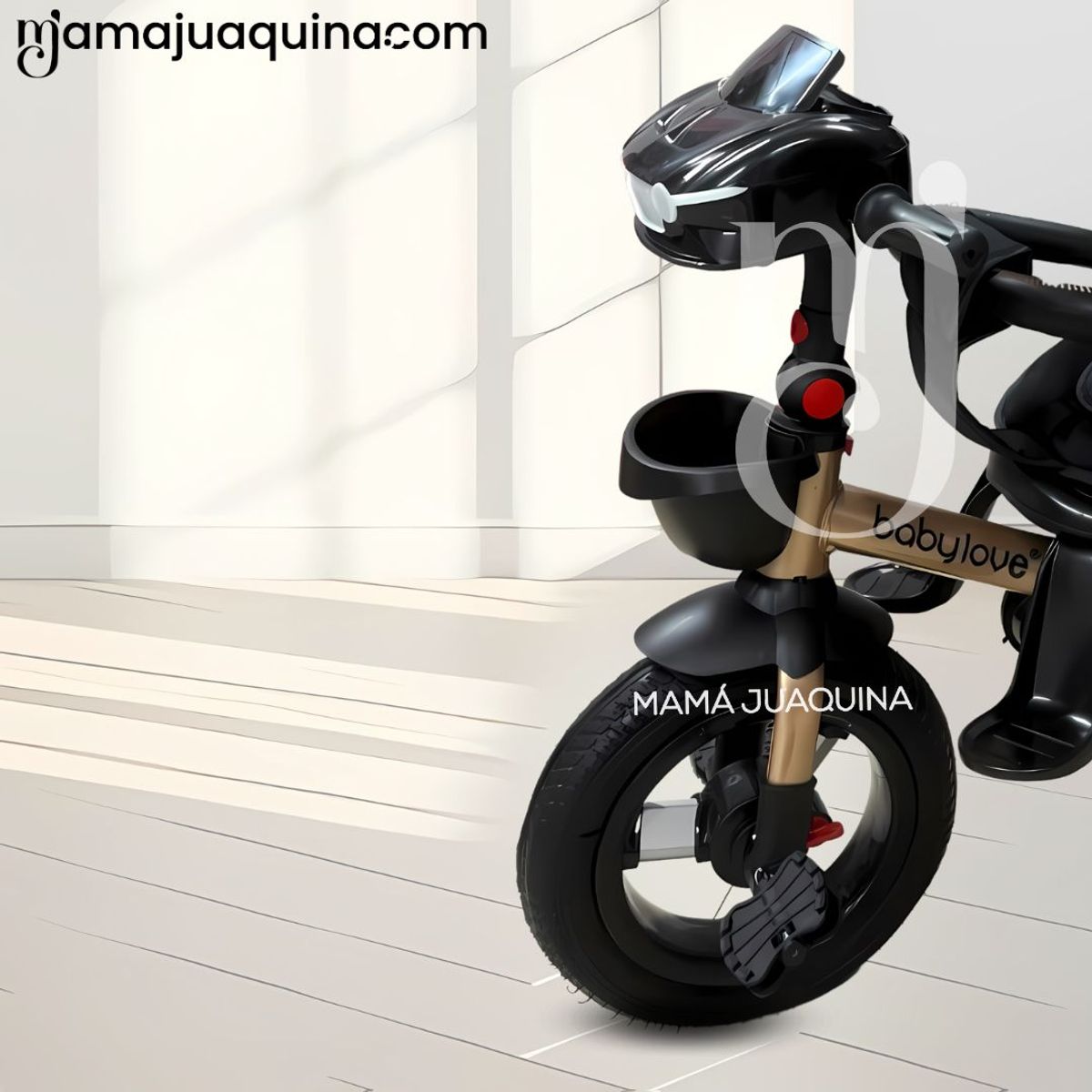 BABY - Triciclo Guiador Musical «JUAQUINA» con Bluetooth Black
