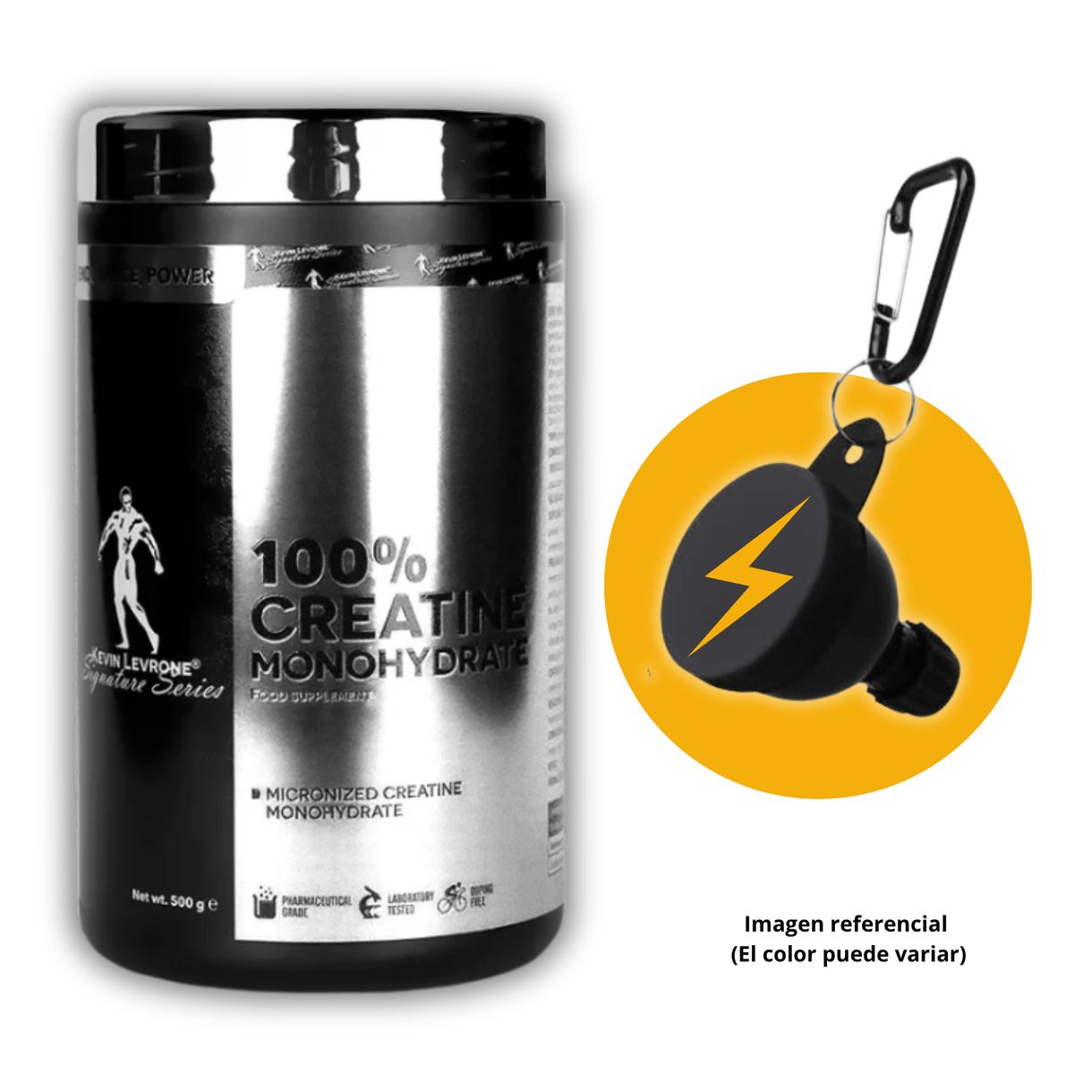 KEVIN LEVRONE - CREATINA KEVIN LEVRONE DE 500gr CON PORTASUPLEMENTOS - CREATINA MONOHIDRATADA