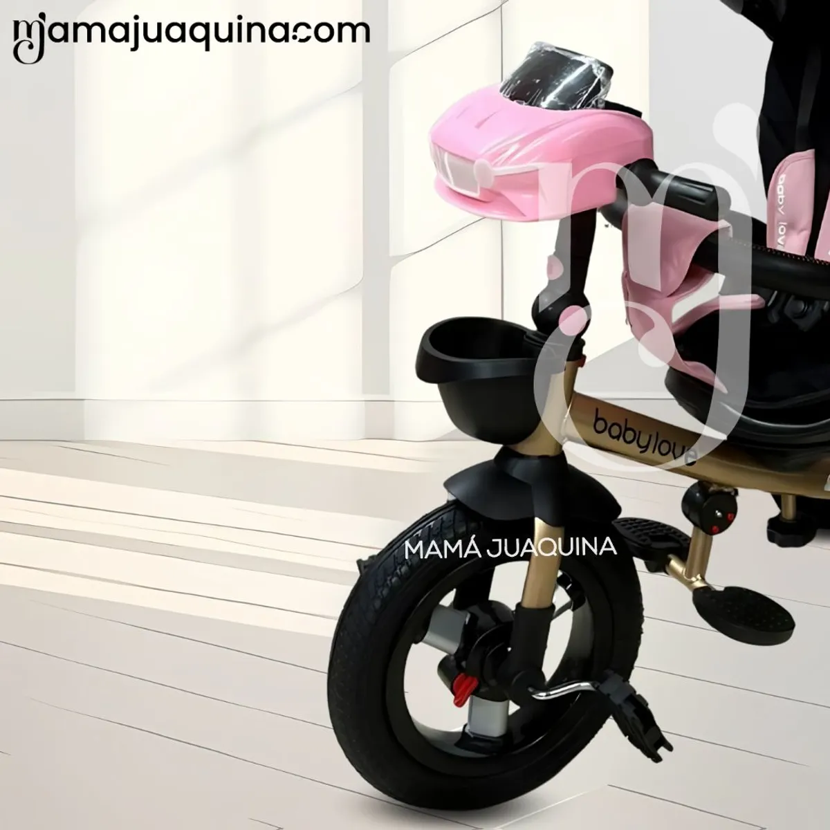 BABY - Triciclo Guiador Musical «JUAQUINA» con Bluetooth Pink