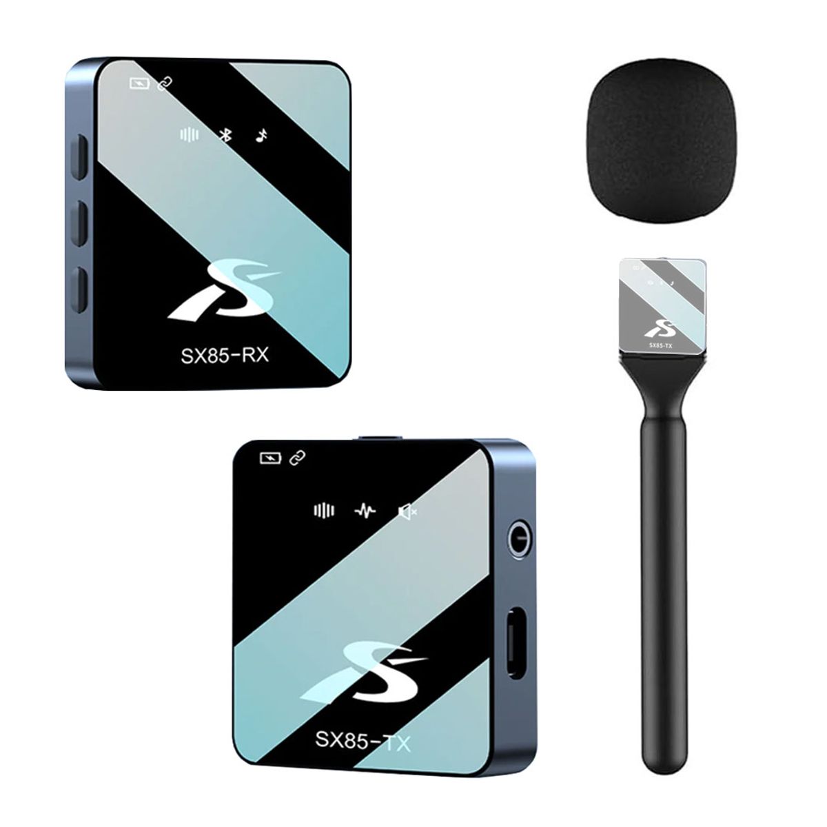 NANOTRON TECHNOLOGIES - Kit micrófono Inalámbrico 3 en 1 SX85 para grabación y soporte de mano