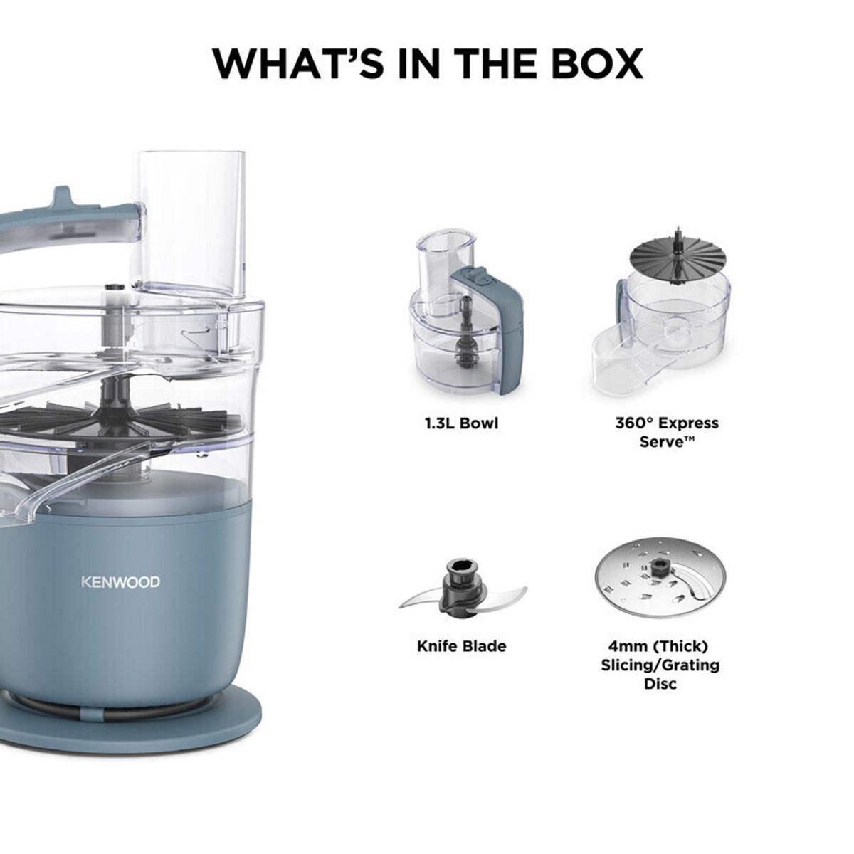 KENWOOD - Procesador y Quick Mix Kenwood Go Collection Azul