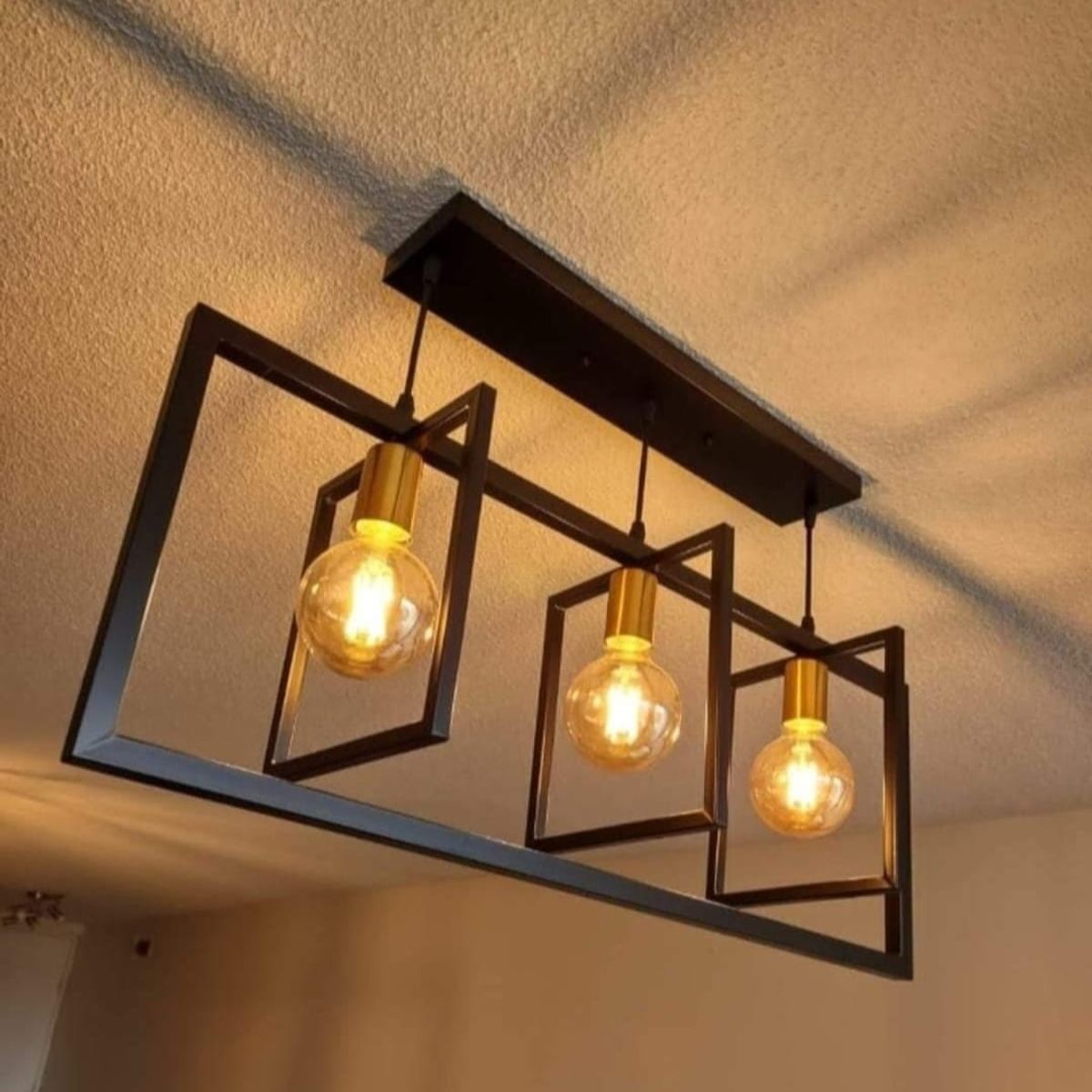 CEMLIGHTING - Lámpara de techo milan negro  INCLUYE 3 focos