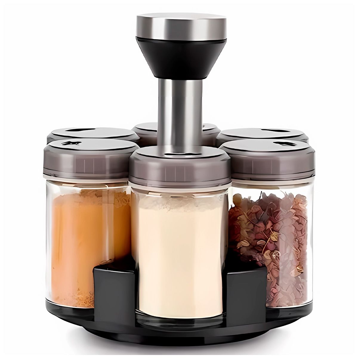 GENERICO - Condimentero Giratorio Con 6 Frascos