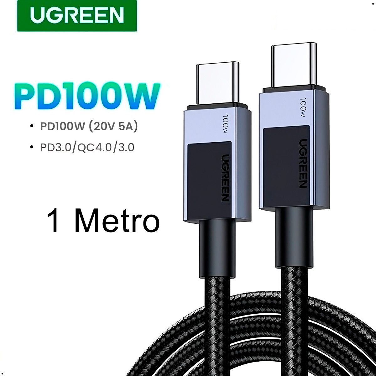 UGREEN - Cable Ugreen Usb-c 1m Carga Rapida 100w Nylon Trenzado