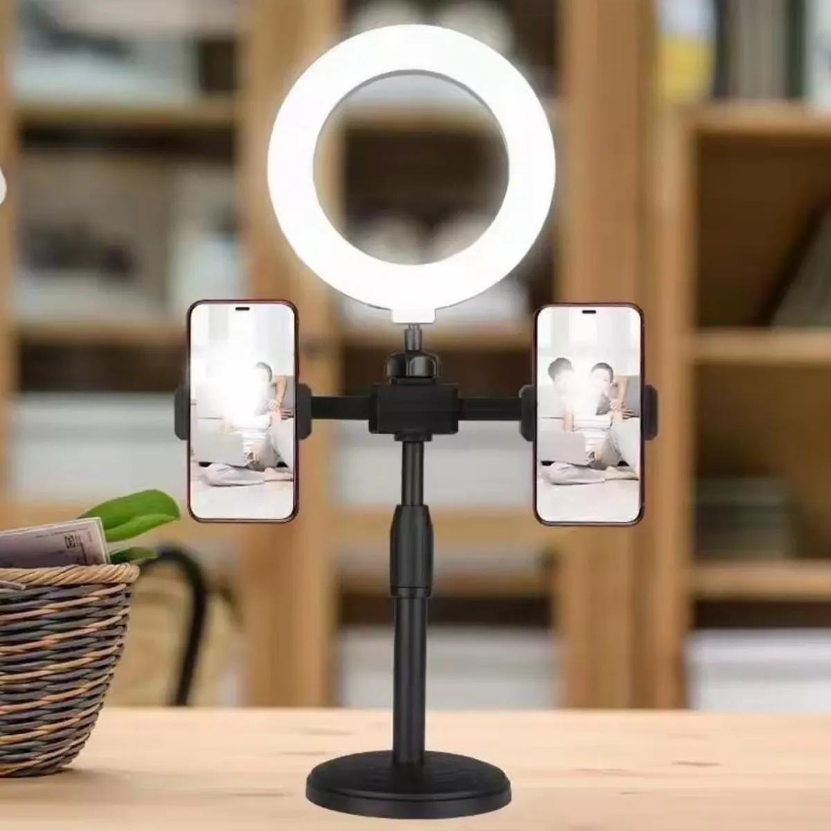 GENERICO - ARO DE LUZ DE MESA CON SOPORTE DE CELULAR