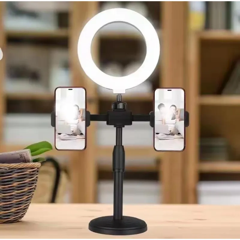 GENERICO - ARO DE LUZ DE MESA CON SOPORTE DE CELULAR