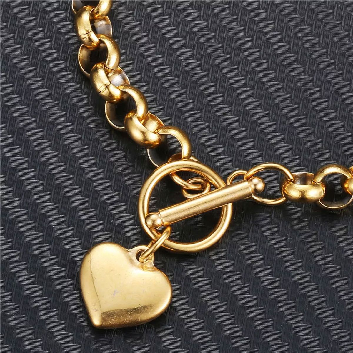 GENERICO - Pulsera Corazón Mujer Dorado chuncky Moda