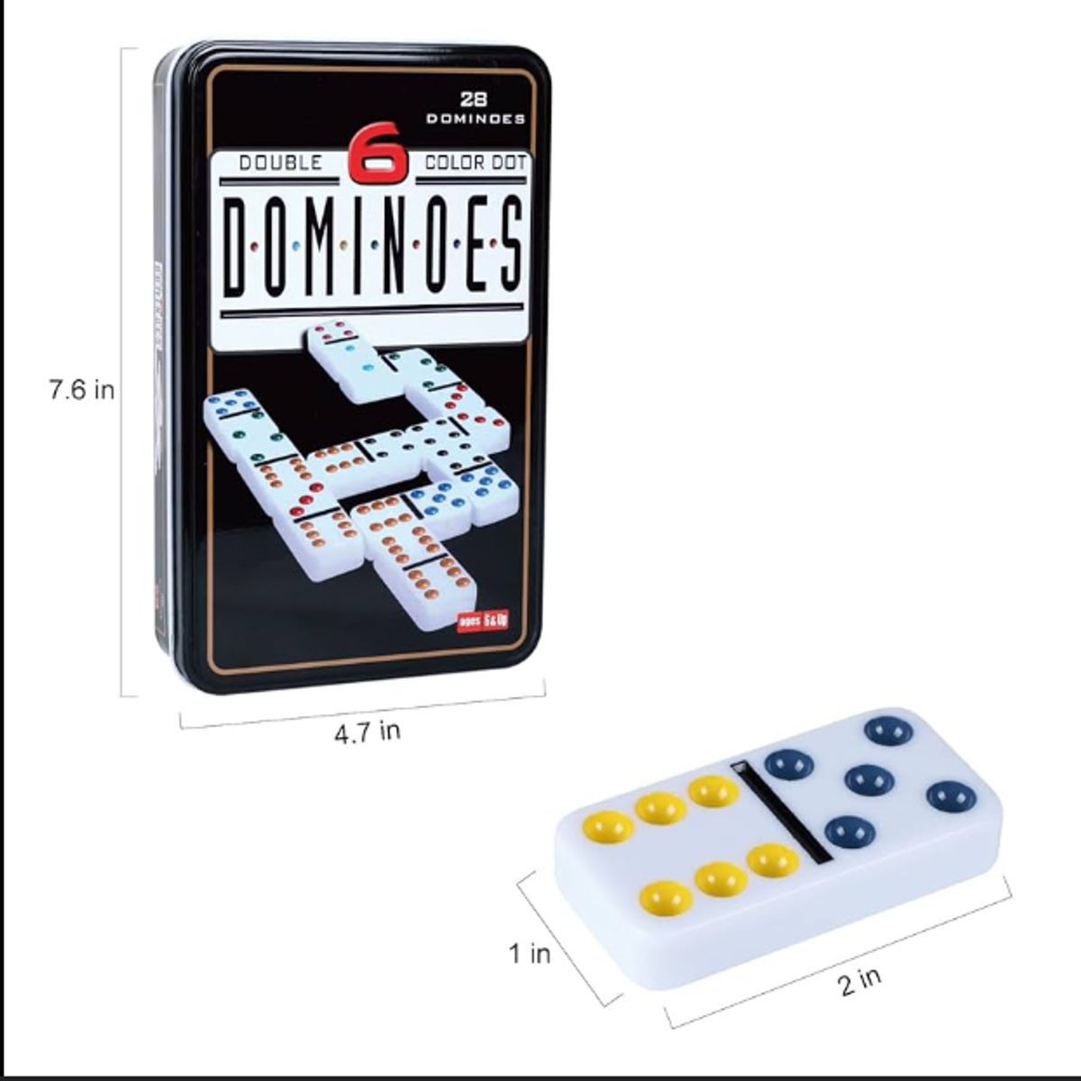GENERICO - Set dominoes double 6 color dot - fichas de domino 28pz.