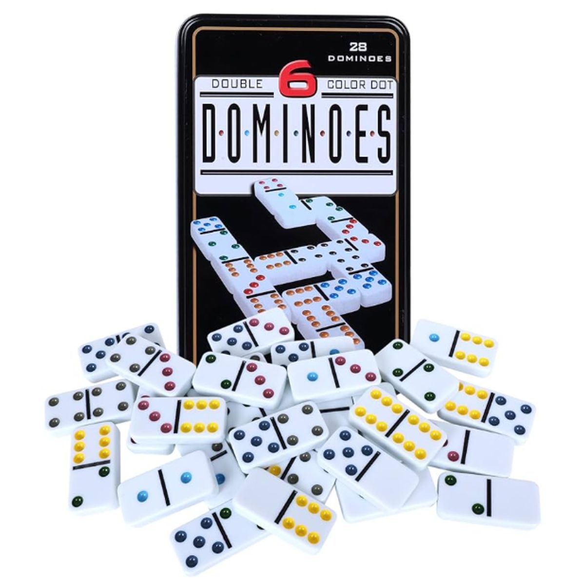 GENERICO - Set dominoes double 6 color dot - fichas de domino 28pz.
