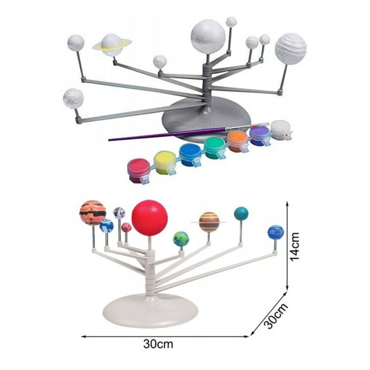 GENERICO - Set Didáctico Científico del Sistema Solar Armable con Pinturas para Niños