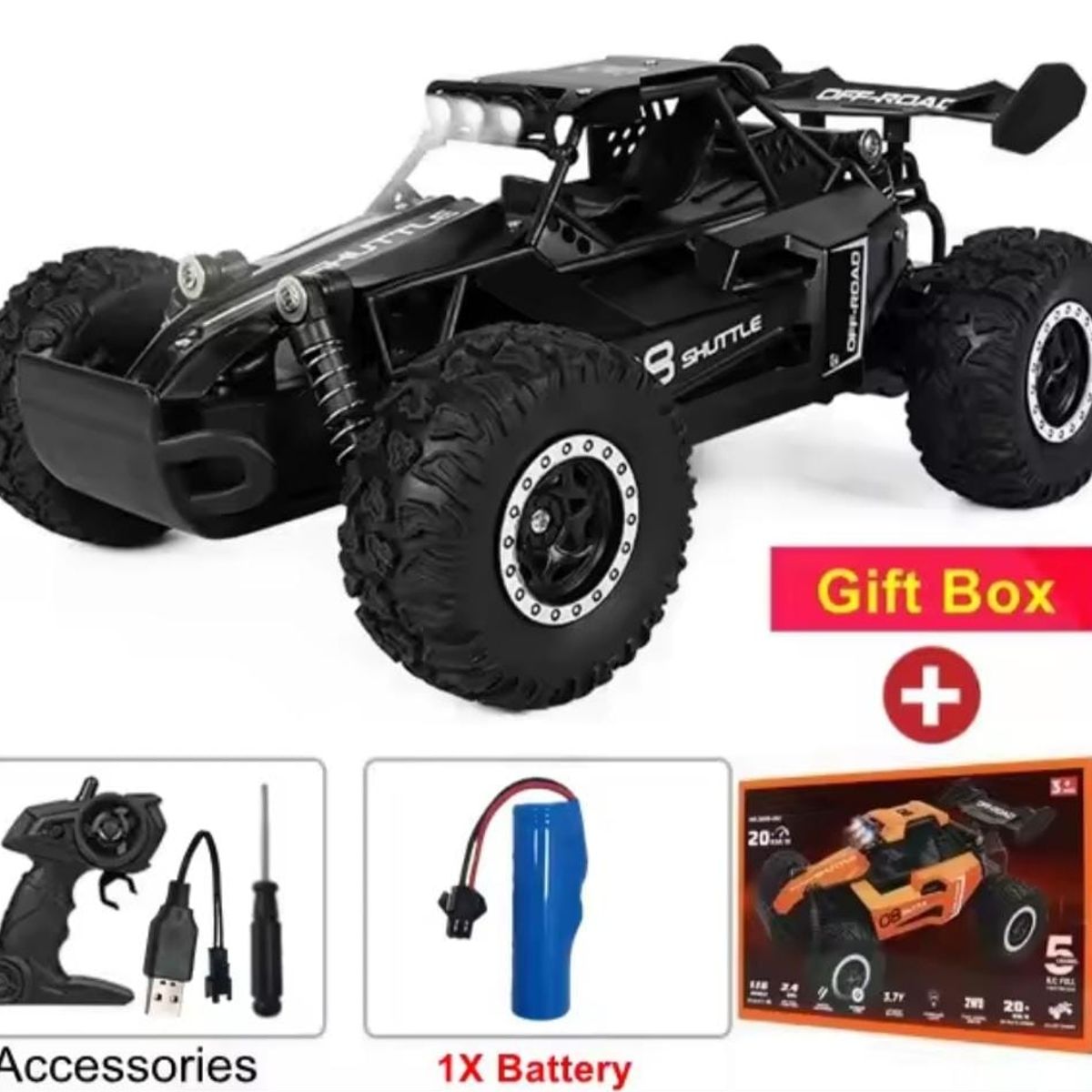 GENERICO - CARRO 4X4 A CONTROL REMOTO METALICO CON LUCES