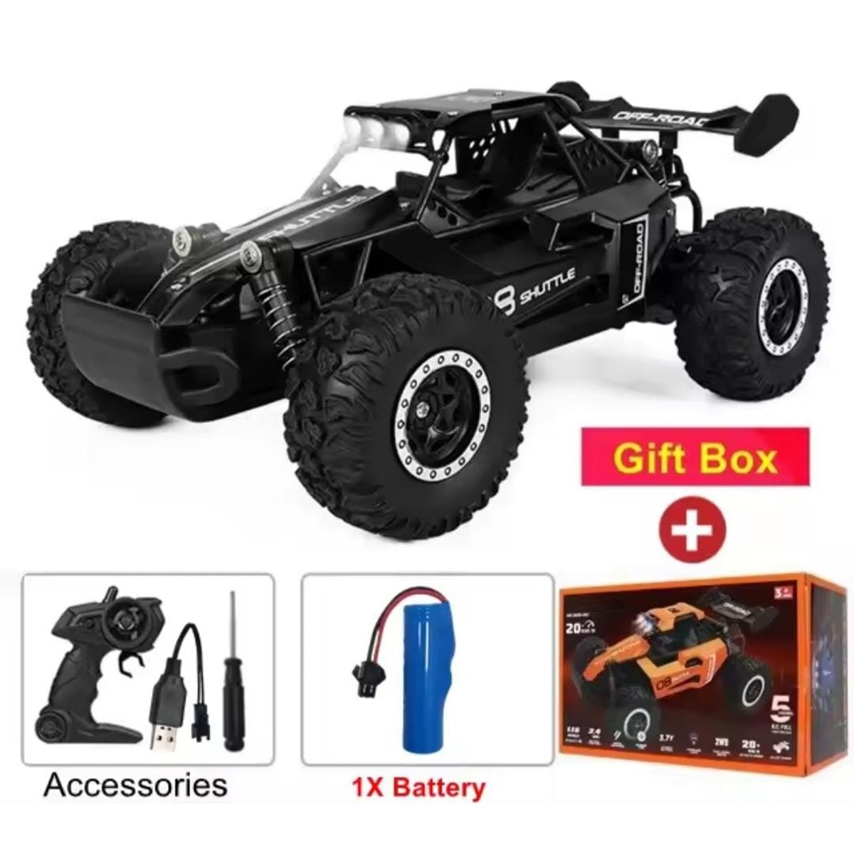 GENERICO - CARRO 4X4 A CONTROL REMOTO METALICO CON LUCES