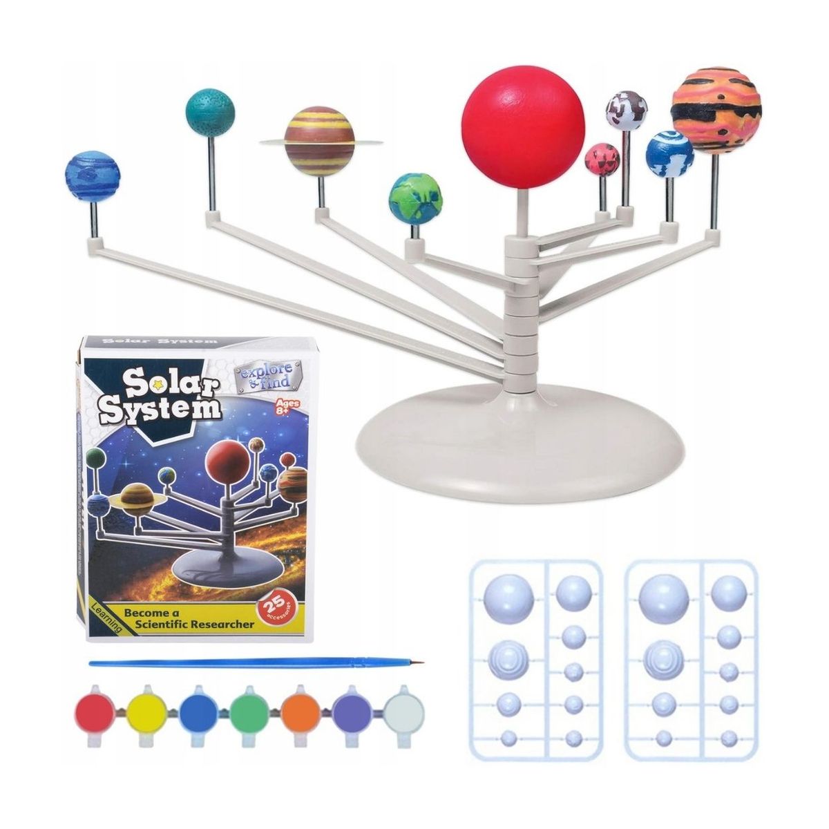 GENERICO - Kit Didáctico Maqueta Sistema Solar para Armar y Pintar