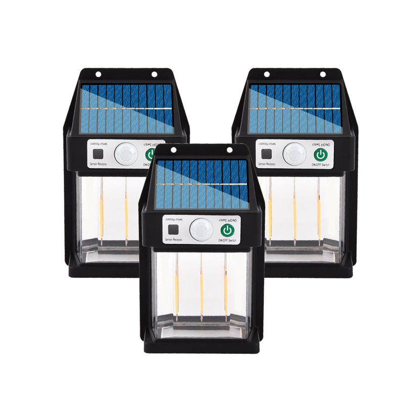 GENERICO - Set de 3 Lámparas Solar Con Sensor De Movimiento Diseño Elegante