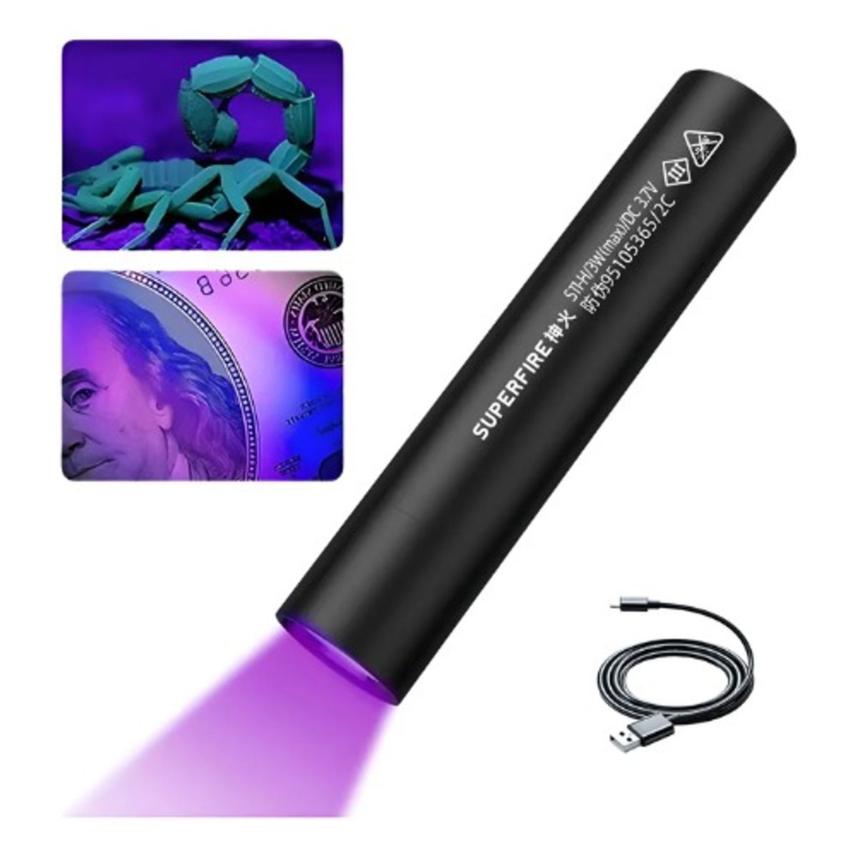 SUPER - Linterna Superfire S11-h Detectora Billetes Falsos
