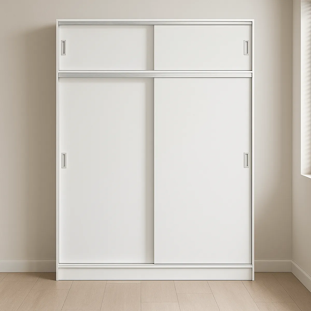 MUEBLES CRISOSTOMO - Ropero de Melamina Moderno Blanco 180cm