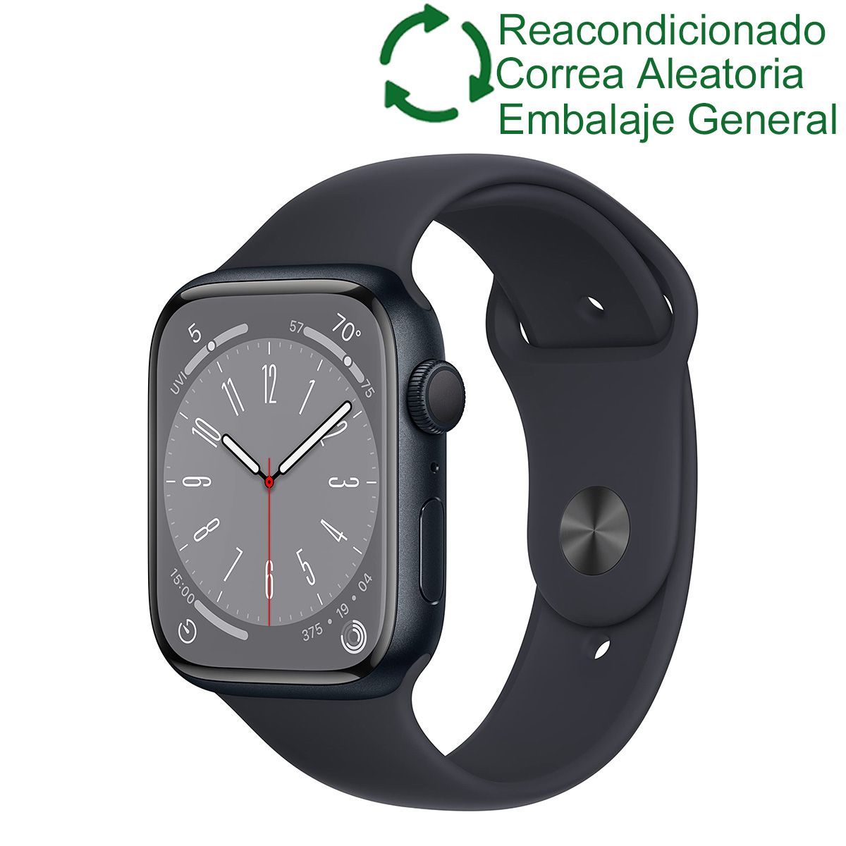 APPLE - Apple Watch 8  41mm GPS - Negro ReacondicionadoSemi Nuevo