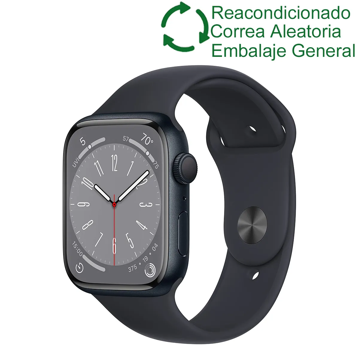 APPLE - Apple Watch 8  41mm GPS - Negro ReacondicionadoSemi Nuevo