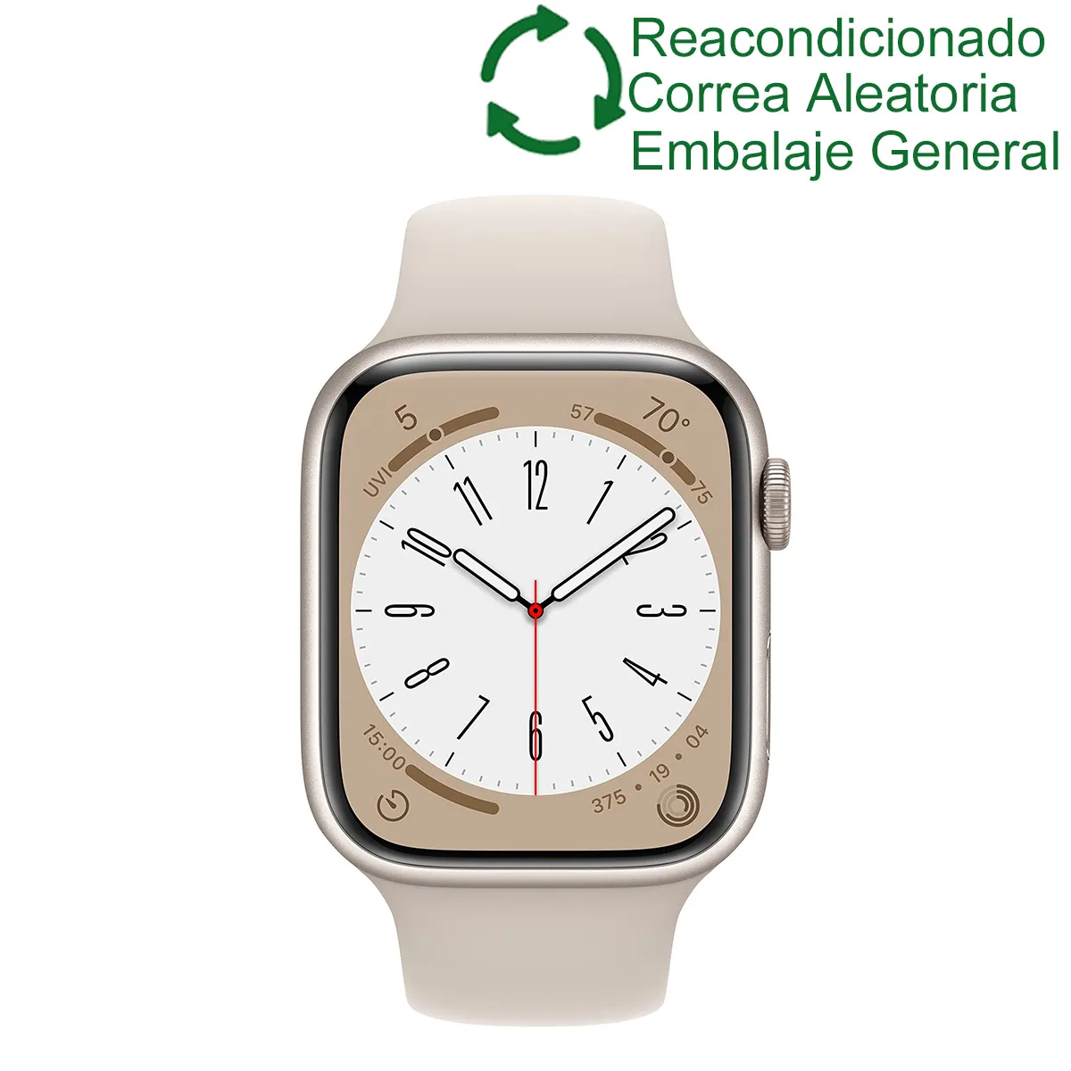 APPLE - Apple Watch 8  41mm GPS - Starlight ReacondicionadoSemi Nuevo