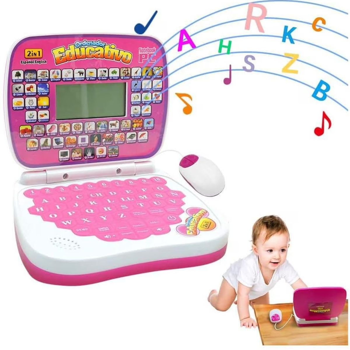 GENERICO - COMPUTADORA LAPTOP PARA NIÑAS EDUCATIVA DIDACTICA BILINGUE