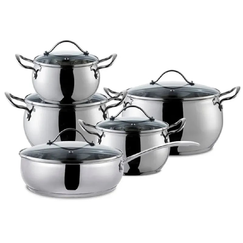 ILKO - Juego de ollas ILKO de ACERO INOXIDABLE mod APPLE  10 pzas