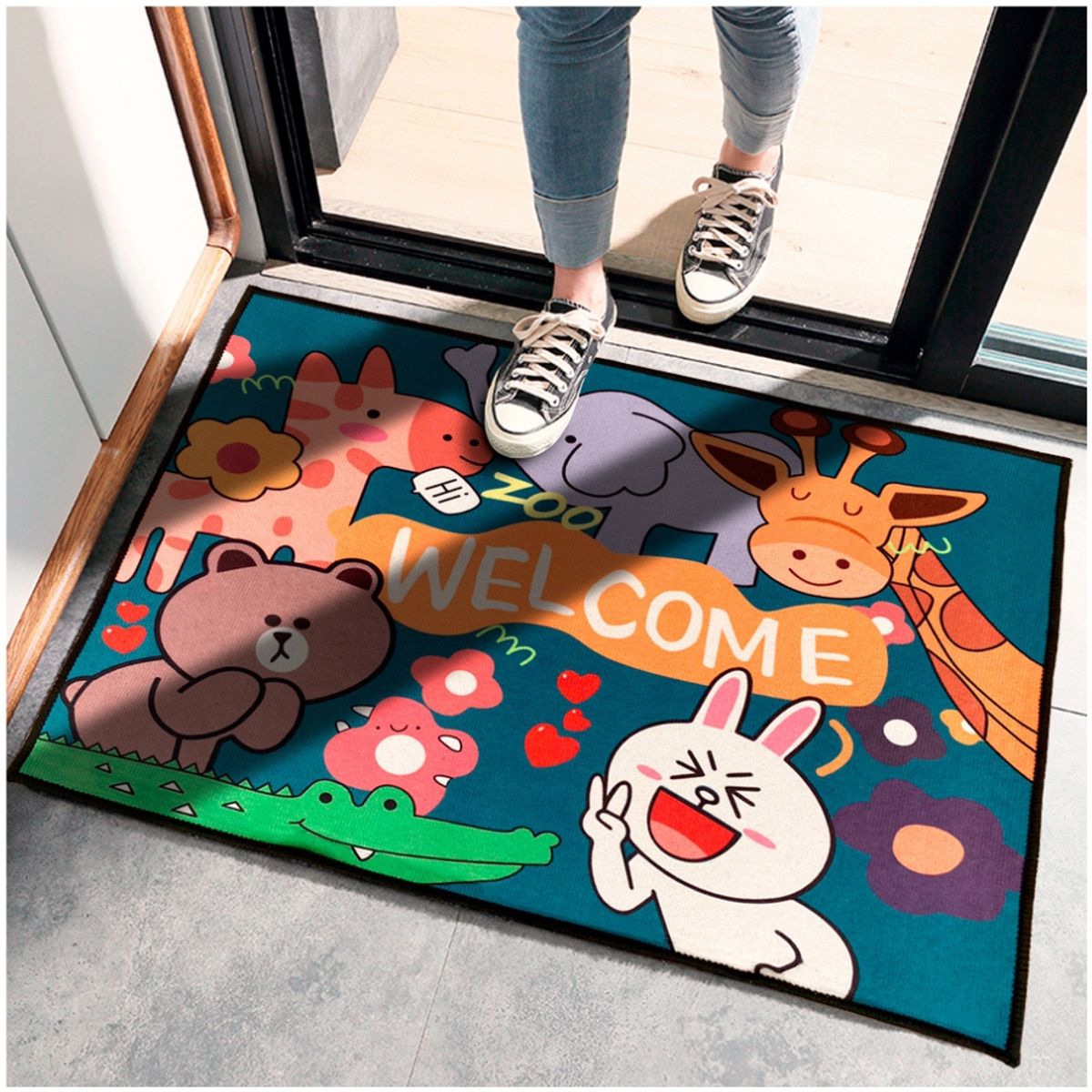 MINARI - Alfombra Tapete Piso Antideslizante Cocina Baño Animales Welcome 397A