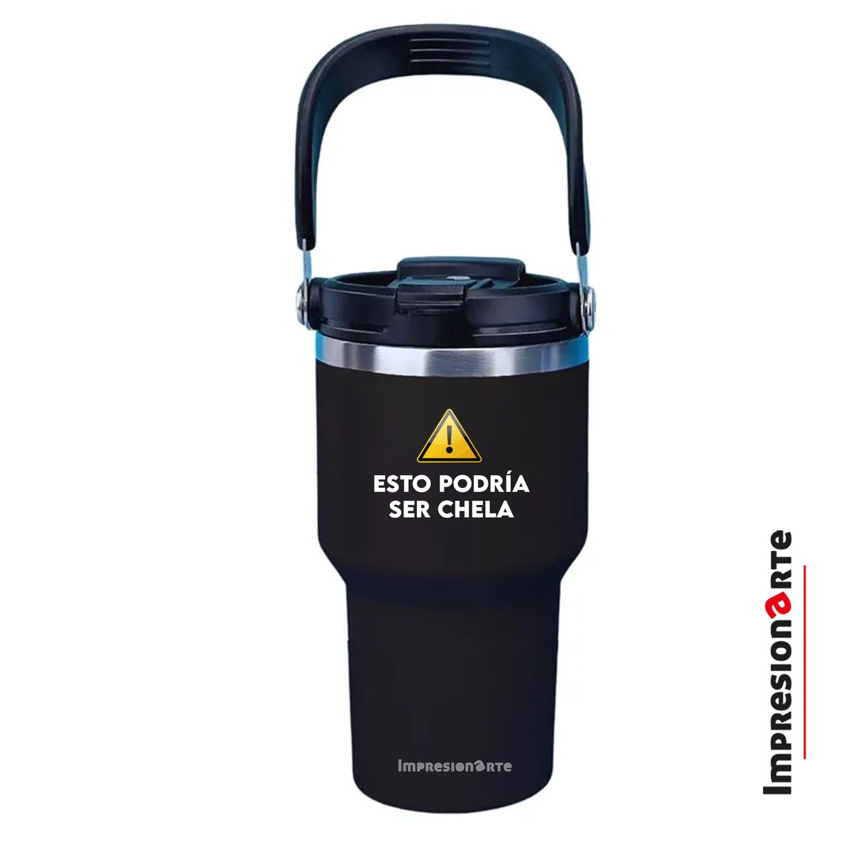 IMPRESIONARTE - Vaso Térmico Portátil de Acero Inoxidable de 600 ml Podría ser peligro
