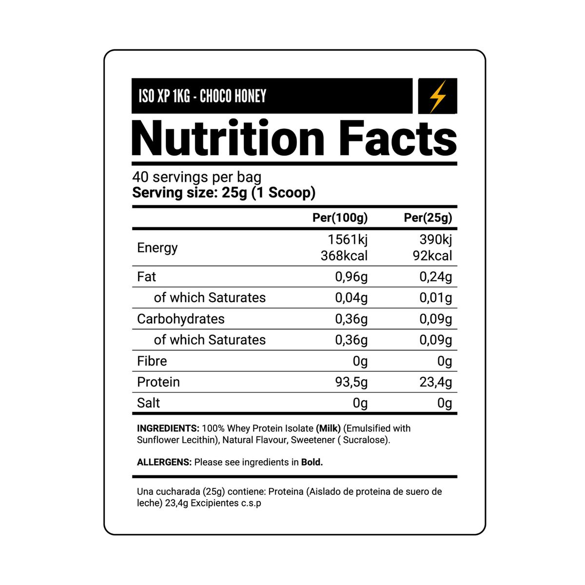 Applied Nutrition - ISO XP 1kg CHOCO HONEY - PROTEÍNA ISOLATADA