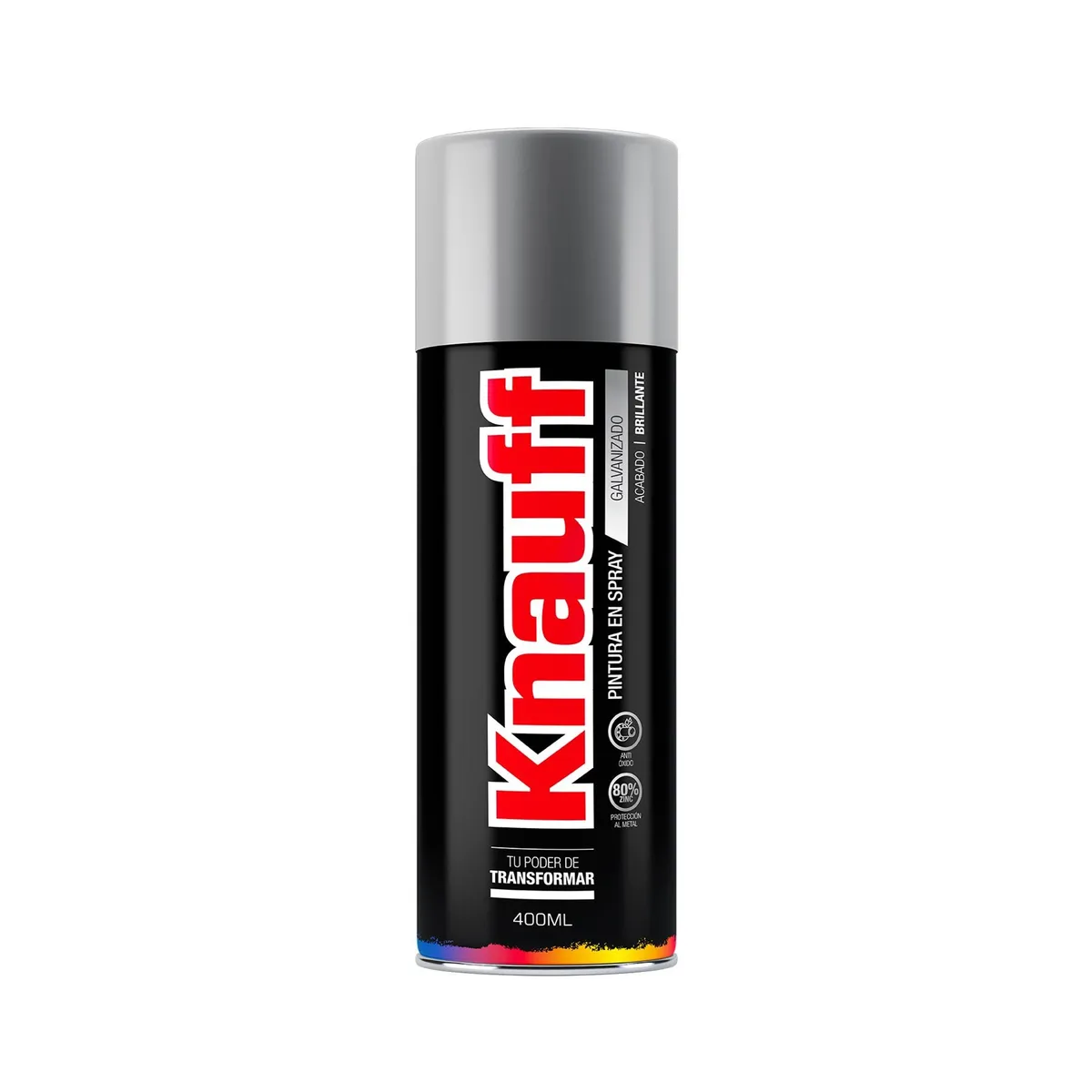 KNAUF - Pintura Spray Galvanizado Brillante 80% Zinc 400ml Knauff